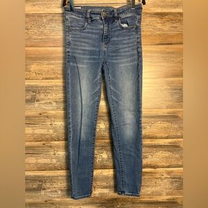 AE Next Level Stretch Hi-Rise Jegging Medium Wash EUC